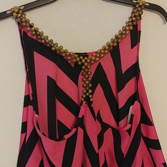 Pink and Black patterned Dress Shirt - Picture 3 of 3